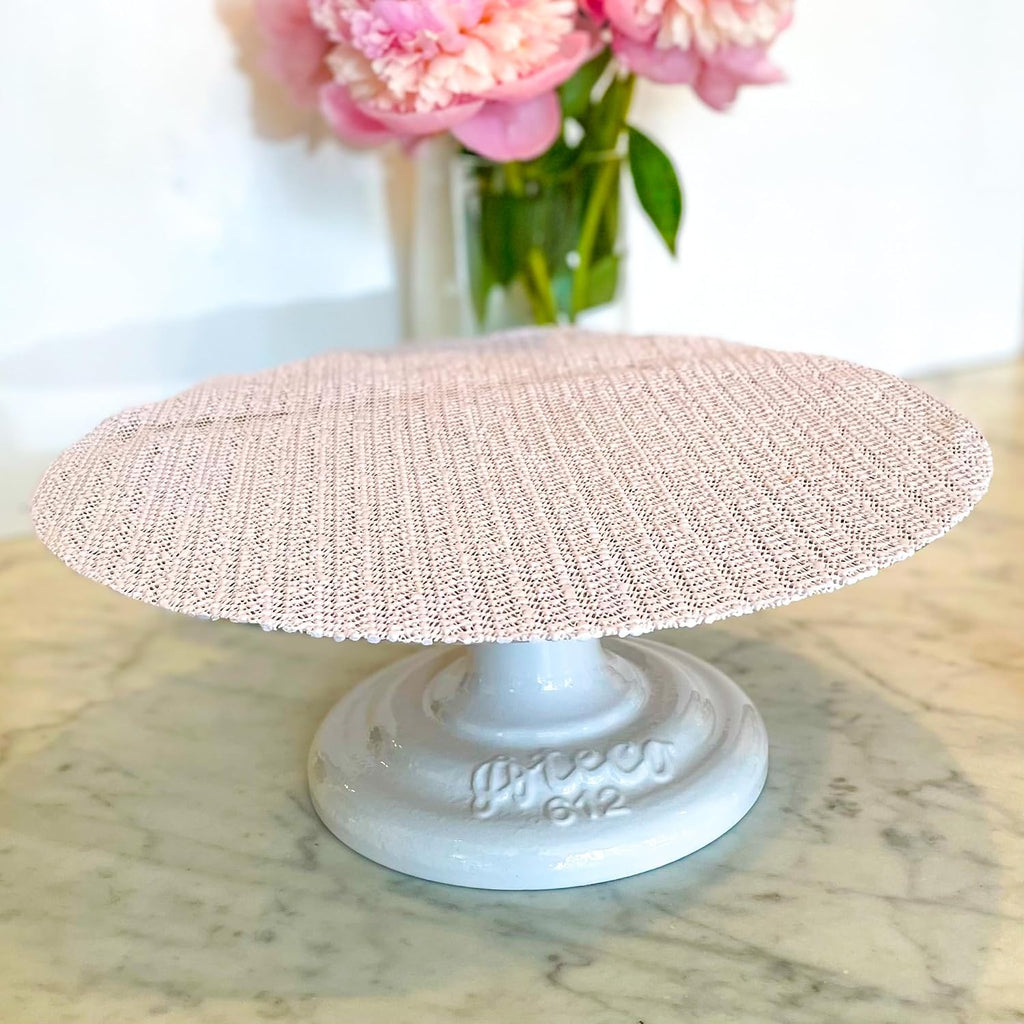 Cast Iron and Non-Slip Pad Cake Stand, 12 inch, White