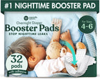 Overnight Diaper Booster Pads, Stops Overnight Leaking, Diaper Liners for Toddler, Nighttime Diapers Size 5, Adhesive