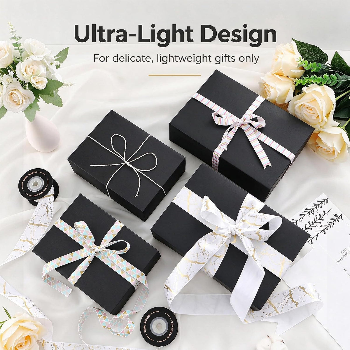 10 Gift Boxes 7.5x5.5x2.5 Inches, Matte Black Gift Boxes Bulks