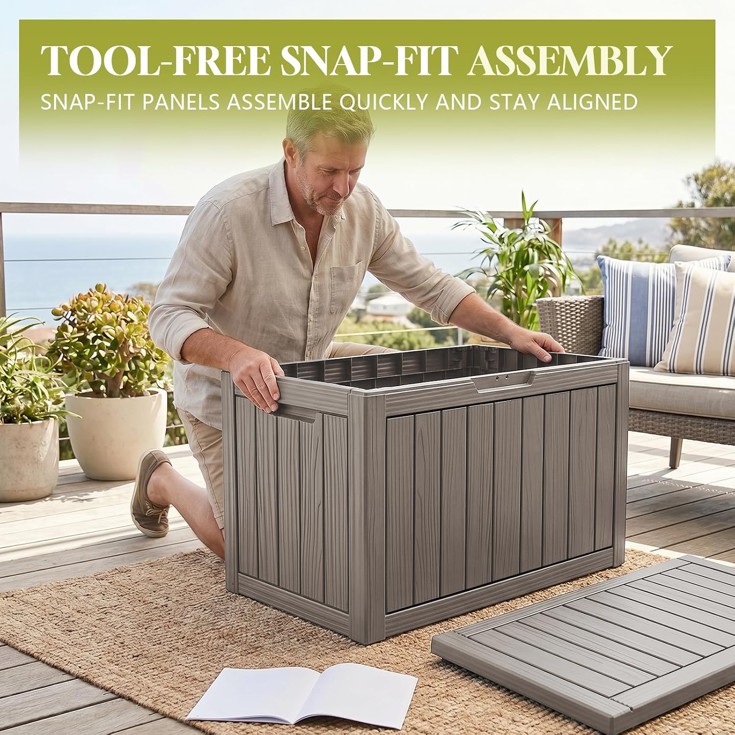 50 Gal Package Delivery Box Lockable Outdoor Storage Box | Secure parcel drop box with UV-resistant resin, waterproof