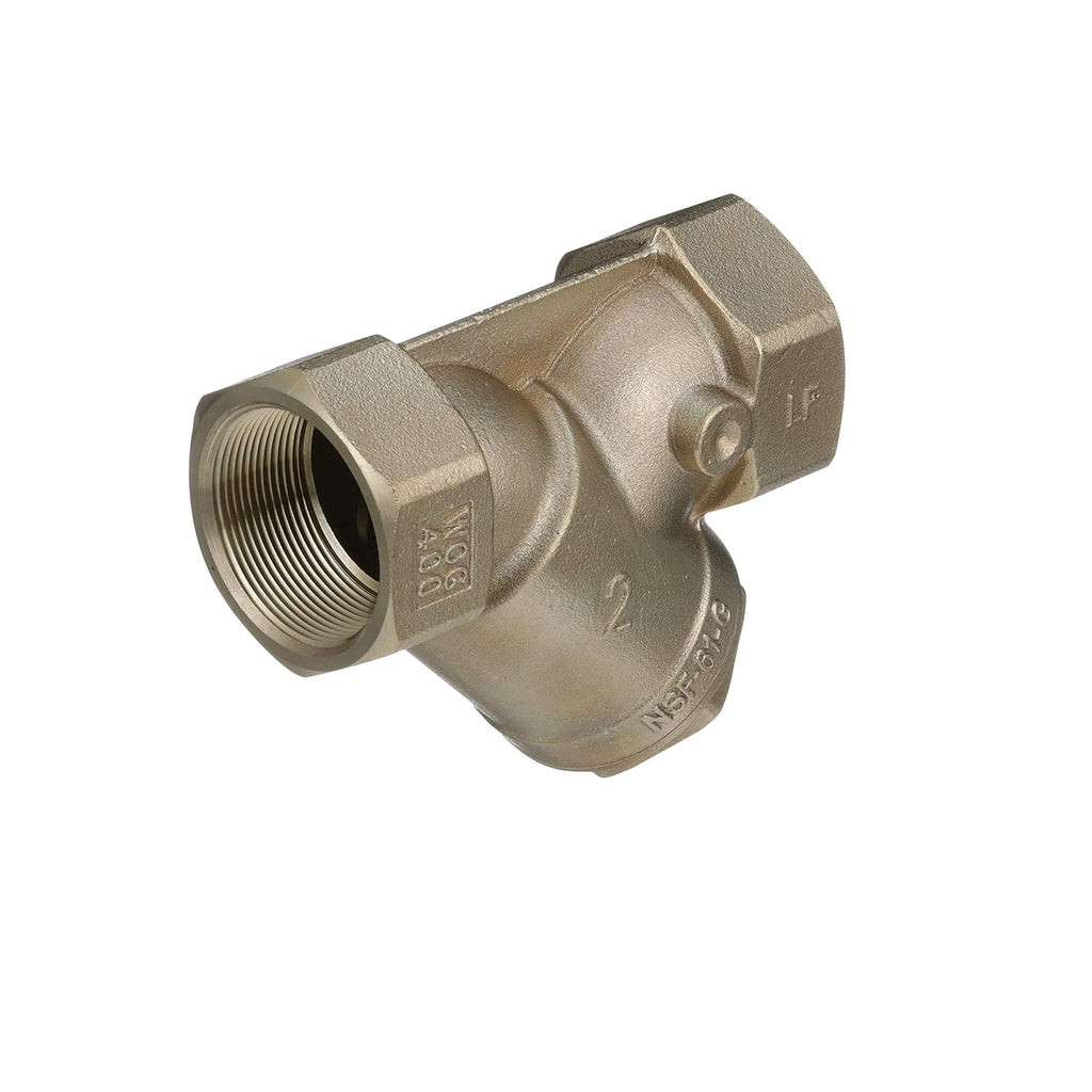 2 in Bronze Wye Pattern Strainer, Thread, 20 Mesh Screen, Tapped Retainer Cap, Closure Plug