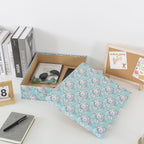 Floral Photo Storage Box, 14.8x13x3.7 In, Blue Cottage