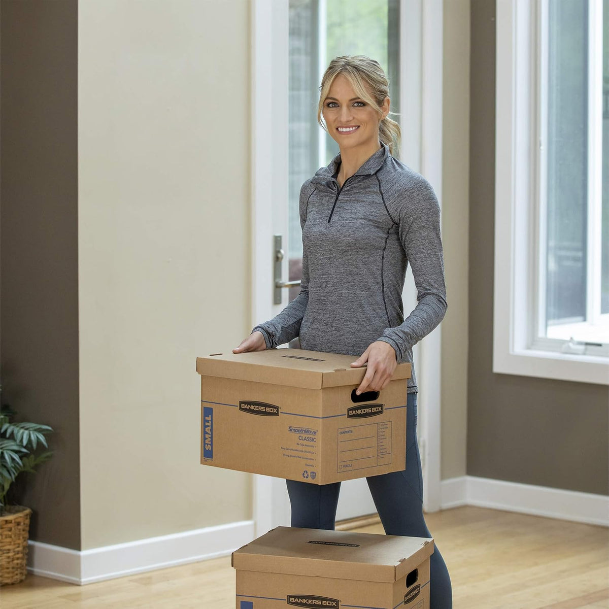 5-Pack Small Classic Moving Boxes with Reinforced Handles