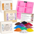 Soap Making Kit │ DIY Soap Making Supplies - 3 lbs Melt and Pour Soap Base (Goats Milk, Shea Butter, Clear), 10-Pack