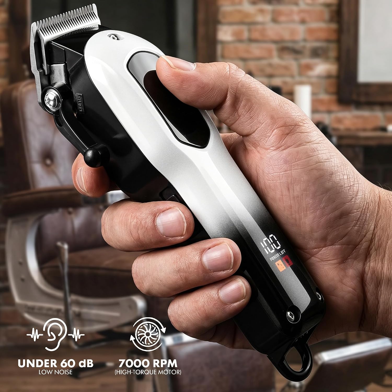 Hair Clippers for Men, Cordless Clipper & Trimmer Set with 8 Guide Combs, LED Display, USB-C Rechargeable Grooming