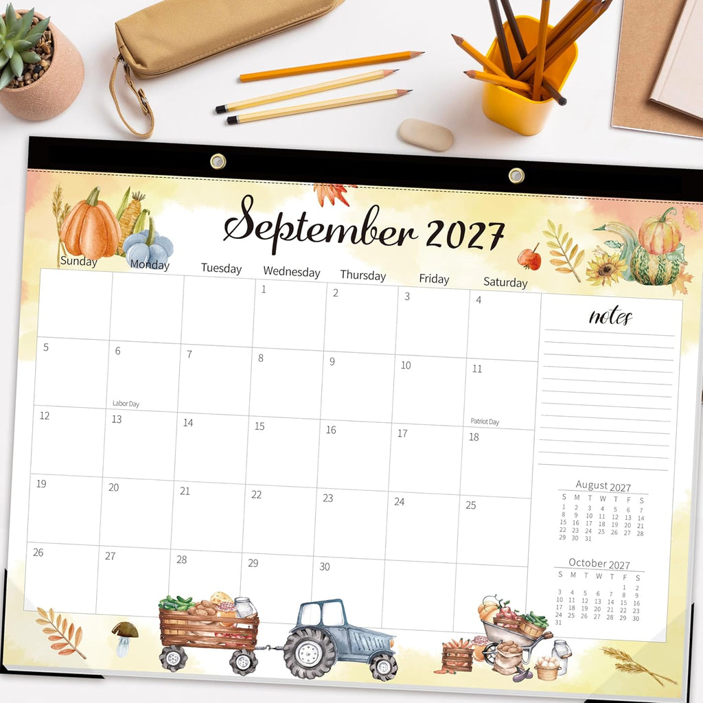 Monthly Large Desk Calendar 2026-2027 - 19 Months 22" x 17" Calendar from Jun. 2026 to Dec. 2027, Large Monthly