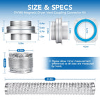 DV180 Magnetic Dryer Vent Coupling Connector Kit for 4-Inch Vent Systems