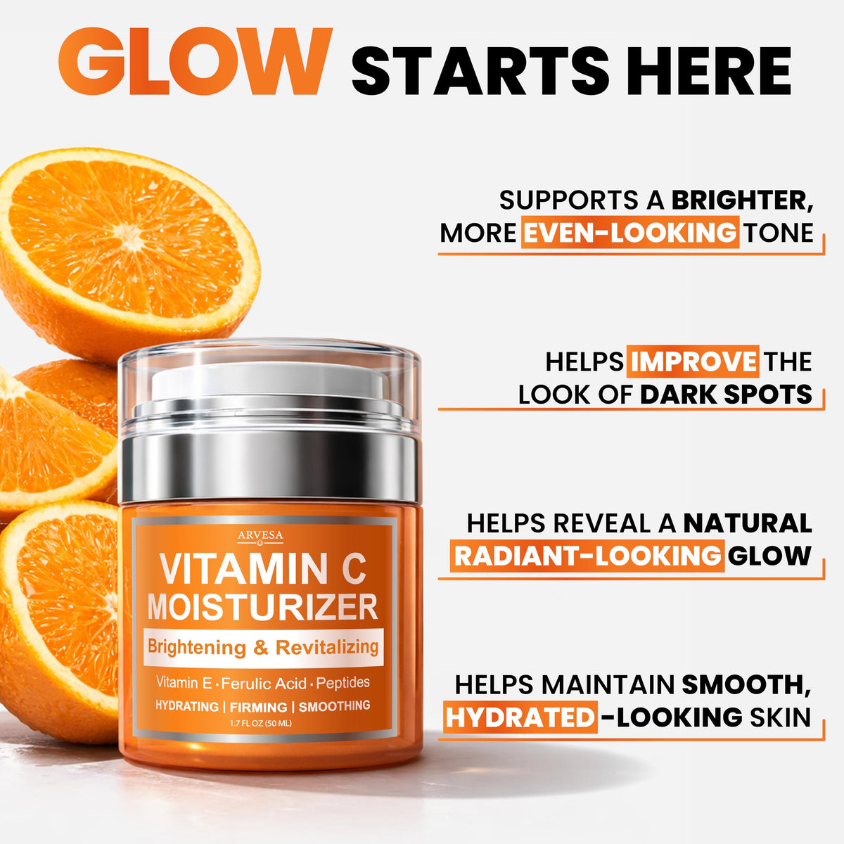 Vitamin C Moisturizer for Face - Vitamin C Cream - Brightening & Anti Aging