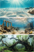 3 PCS Aquarium Background, 30x18 inch Polyester Fish Tank Background