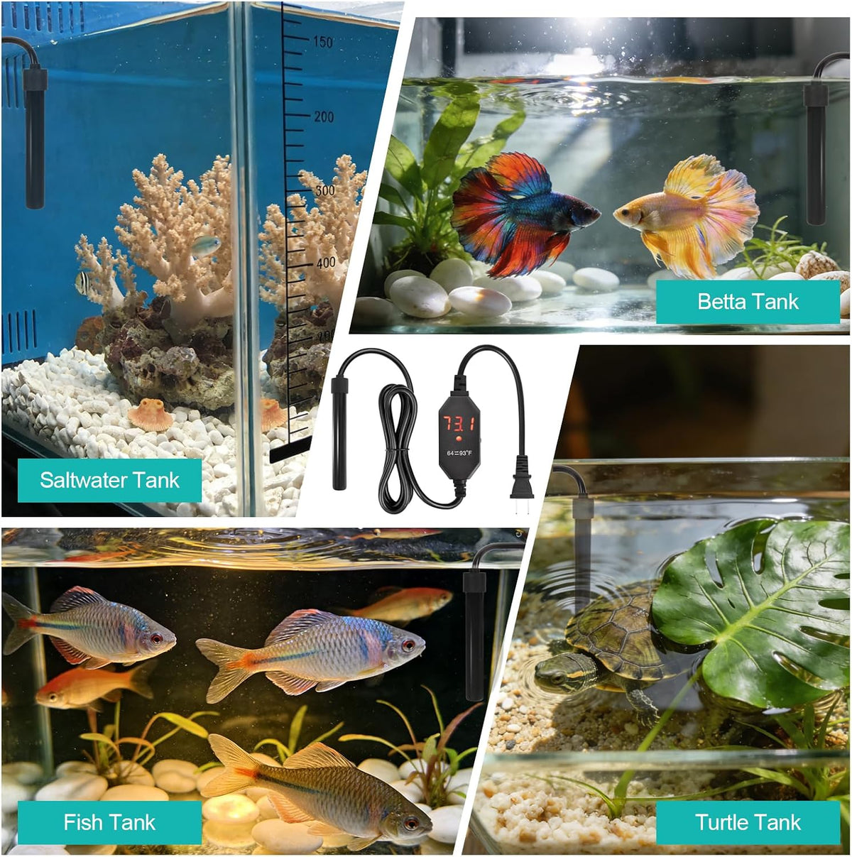 USB 10W Mini Aquarium Heater Alumina Ceramic for 1 Gallon Betta Tanks