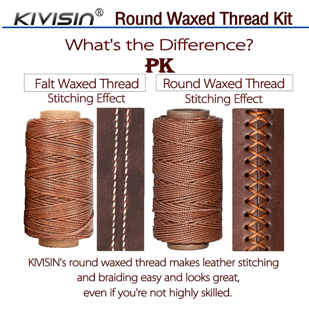 0.8mm Heavy Duty Waxed Polyester Thread for Leather Sewing and Bookbinding