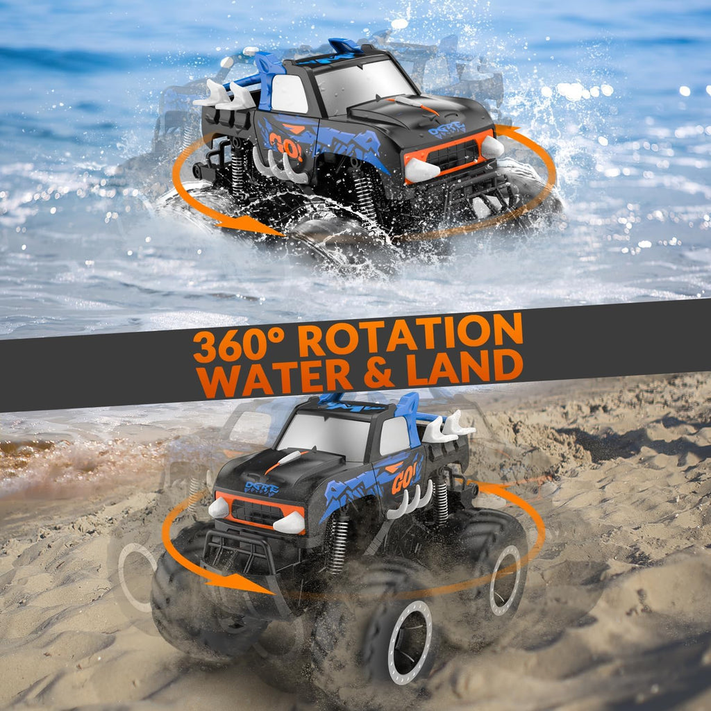 1:16 Amphibious Monster Truck All Terrain RC Car Toys | 2.4GHz 4WD Waterproof Remote control car, Double-Sided