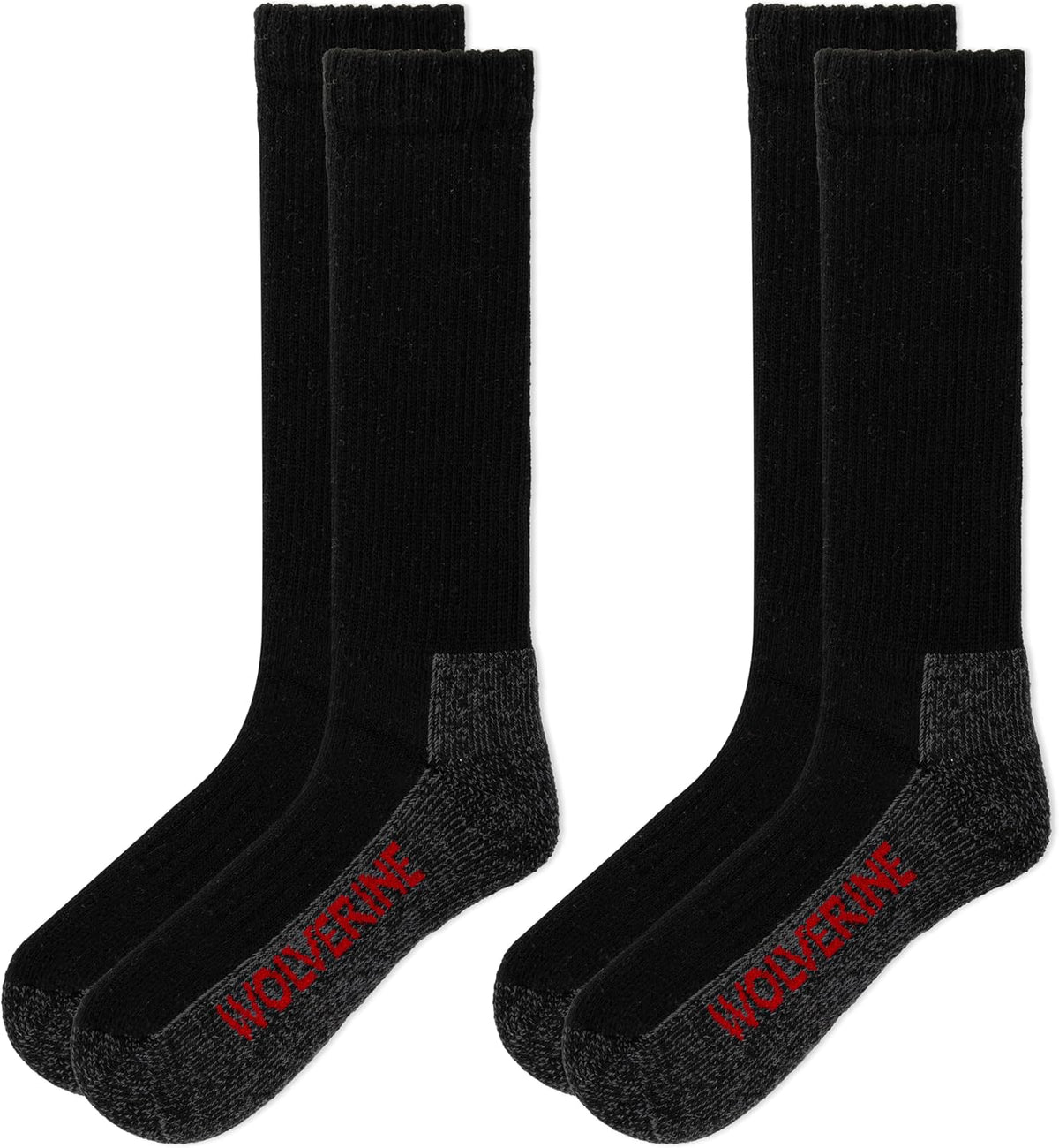 Men's Steel Toe Cotton Work Boot Crew Socks - 2 Pairs - Durable Cushioning
