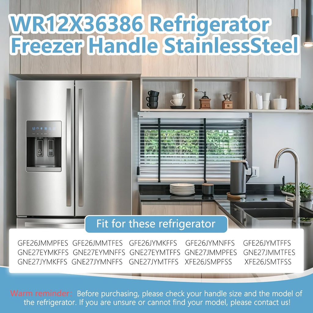 WR12X36386 Stainless Freezer Handle Compatible with GE Refrigerators,Silver