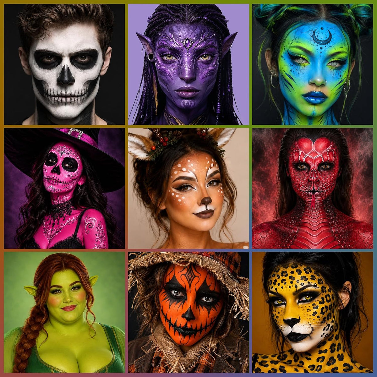 Athena Basic Face Body Paint Palette 12 Colors Oil-Based SFX Kit