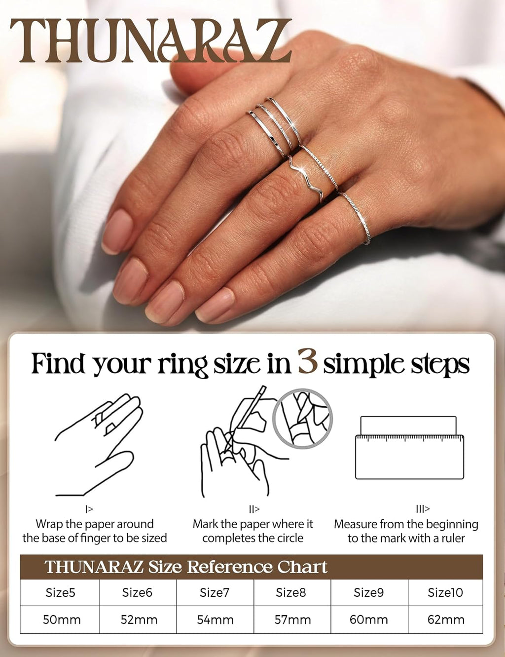 8Pcs 1mm Stainless Steel Rings for Women Men Fashion Plain Band Knuckle Stacking Midi Thumb Dainty Thin Rings Set
