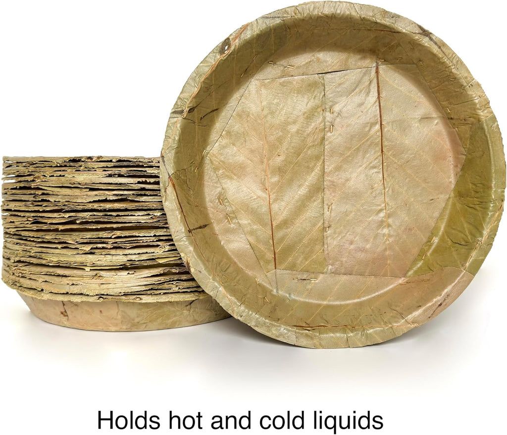 Single Use Sal Leaf Plates (11 inch, 25/pack) | Zero Waste, Biodegradable, Backyard Compostable | For Parties