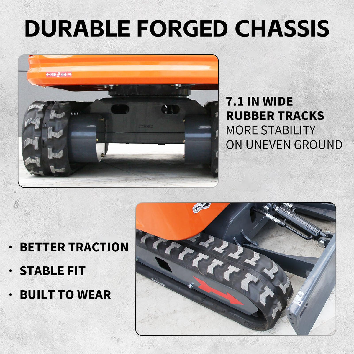 2650lb Mini Excavator 13.5 hp B&S Gas Engine.(Orange+3)