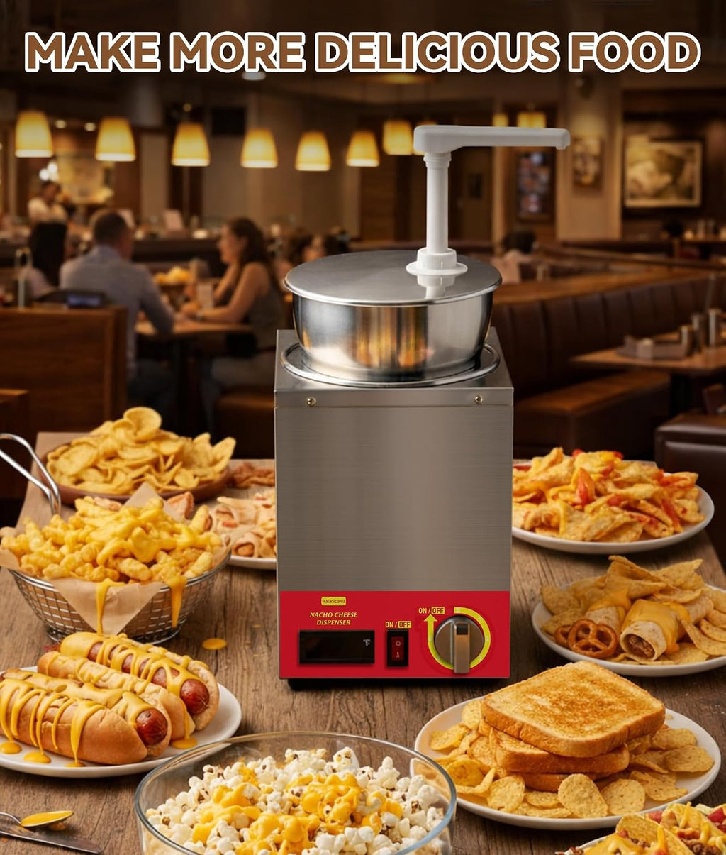 4.6Qt Nacho Cheese Dispenser with Pump, Nacho Cheese Warmer Digital Display