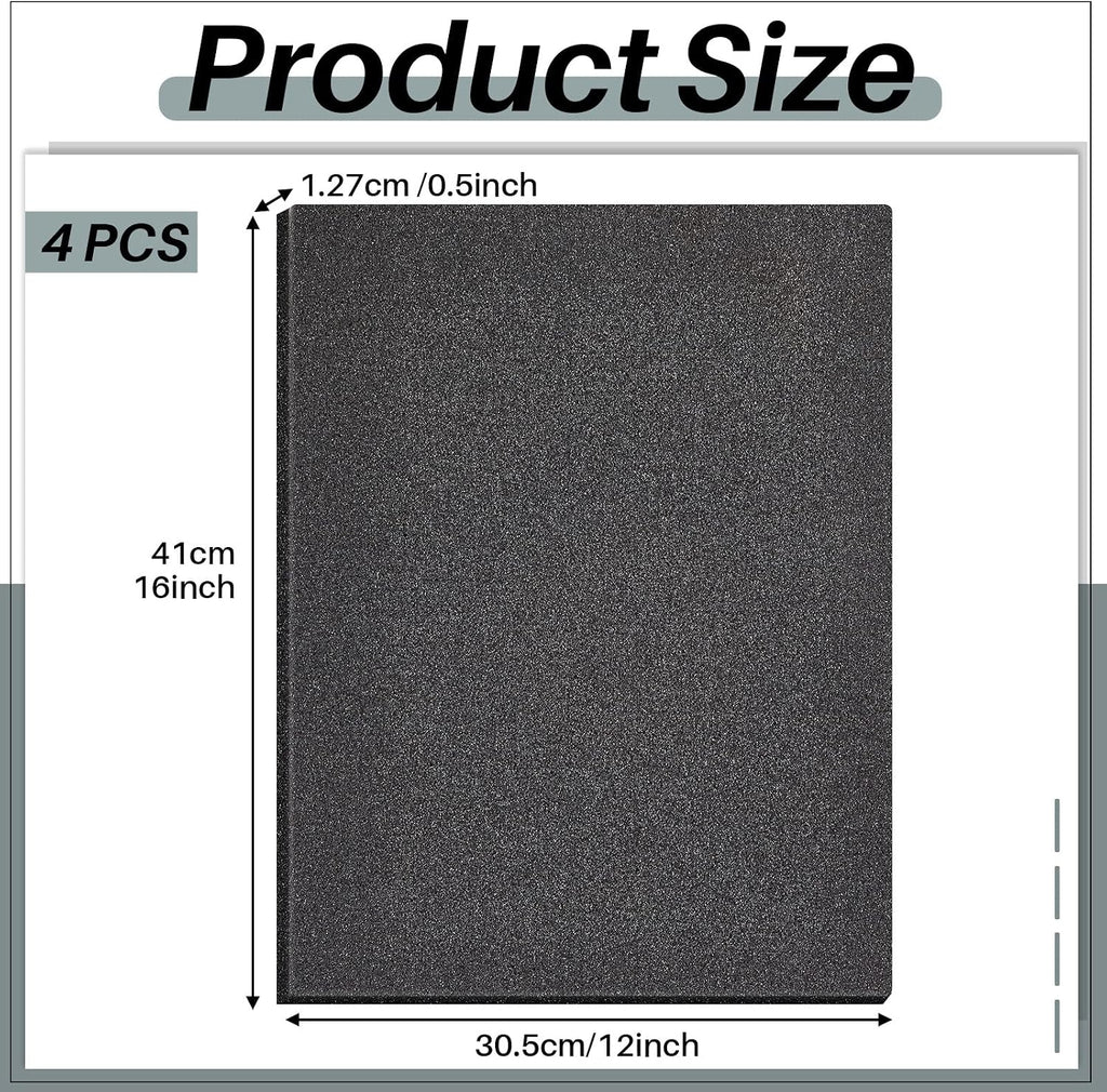 4 Pcs 16" x 12" x 0.5" Polyurethane Foam Sheet for Case Toolbox