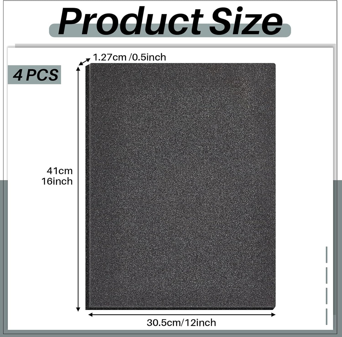4 Pcs 16" x 12" x 0.5" Polyurethane Foam Sheet for Case Toolbox