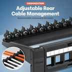 Everest 24 Port Keystone Patch Panel (1-Pack) - Removable 6-Port Panels