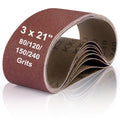 8 Pcs Belt Sander Paper, 3x21 Belt Sander Sanding Belts Sanding Belt