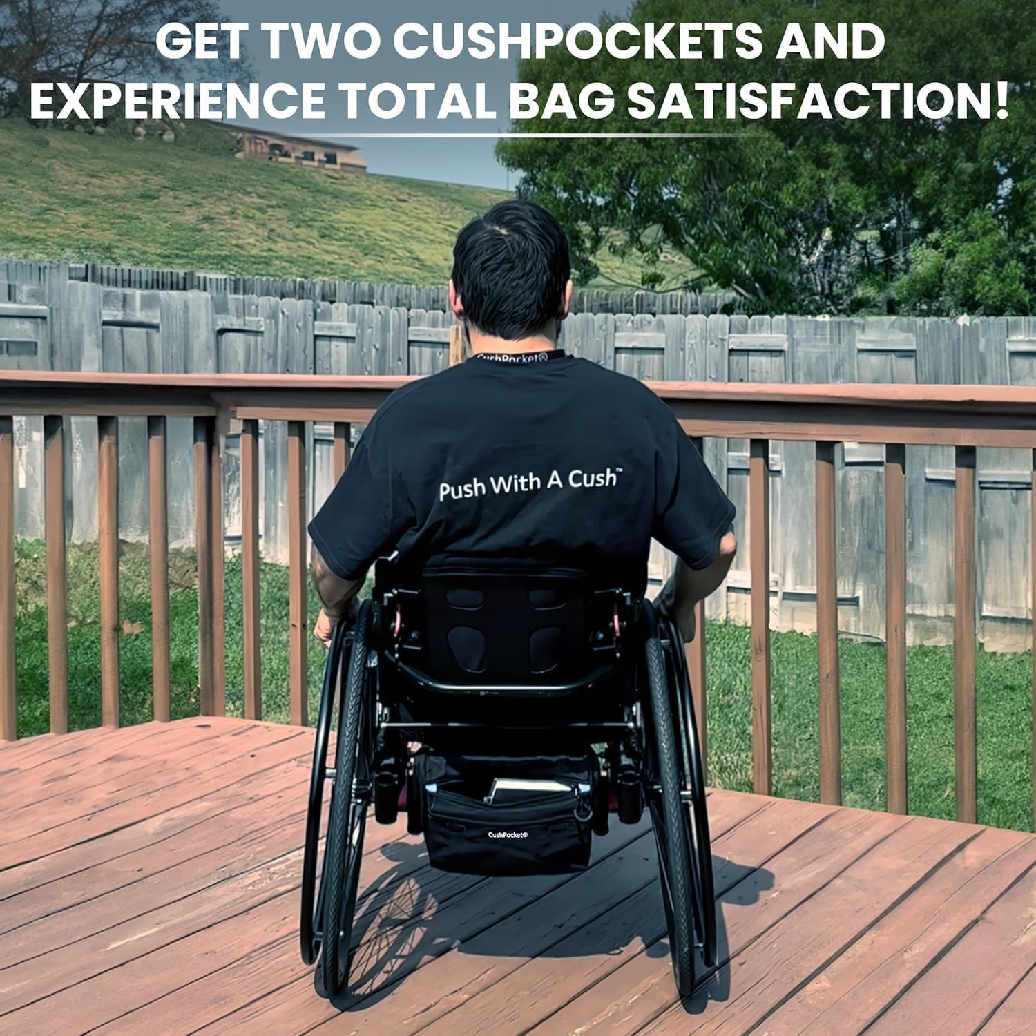 Wheelchair Bag by CushPocket- X-Large Premium Storage Bag with 2 Pockets,Magnetic Closure,Quality Zipper, and Durable