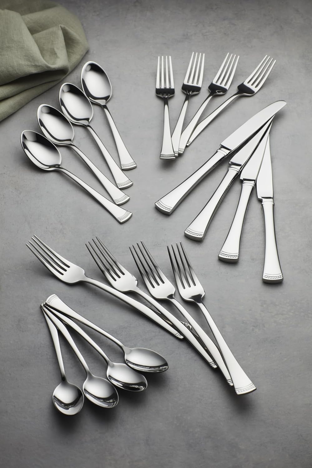 Portola Dinner Forks Silverware Set for 4, Flatware
