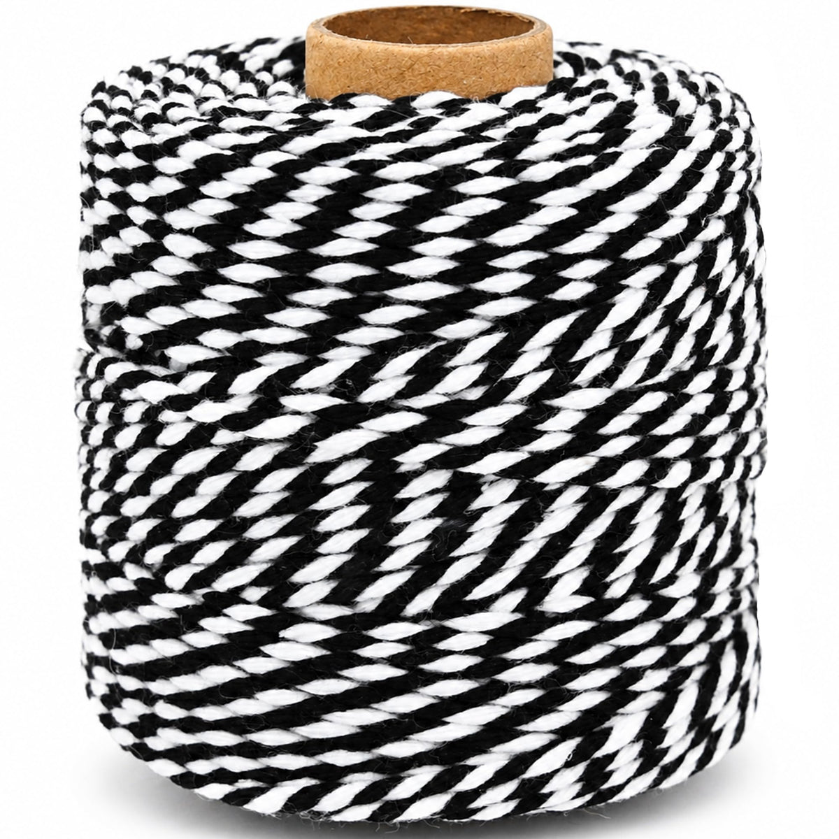 Black and White Cotton Twine String, 164 Feet, 2mm Thick