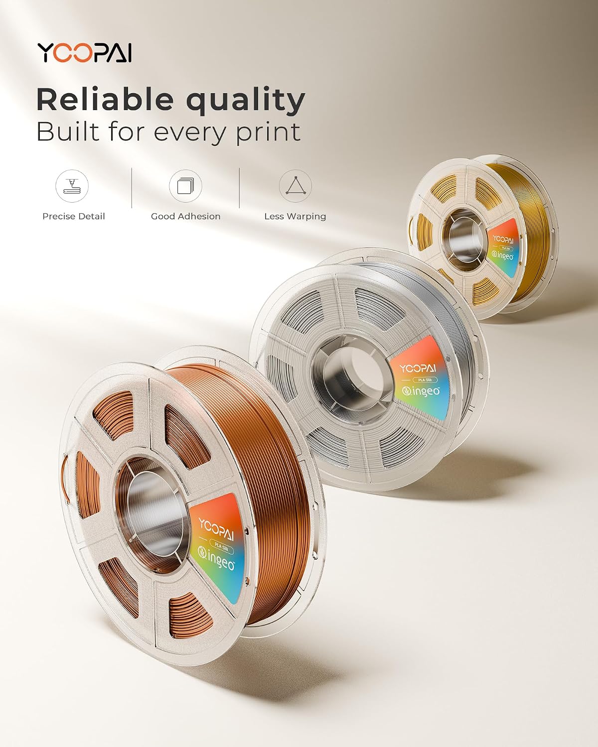 Silver Silk PLA Filament 1.75mm, Luxury Chrome-Like Mirror Shine, Premium Silk Smooth Finish, Reliable Consistent