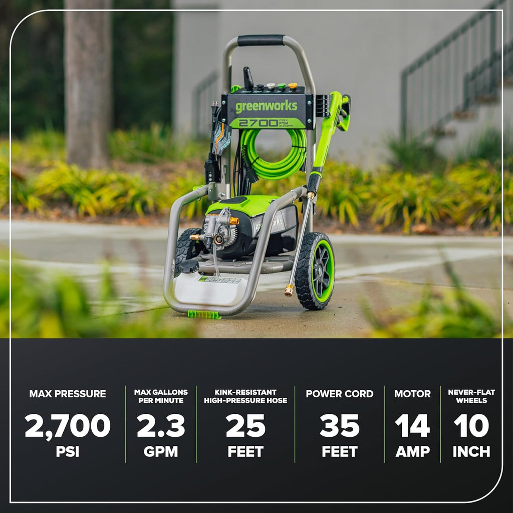 2700 PSI (2.3 GPM Max) Brushless Electric Pressure Washer