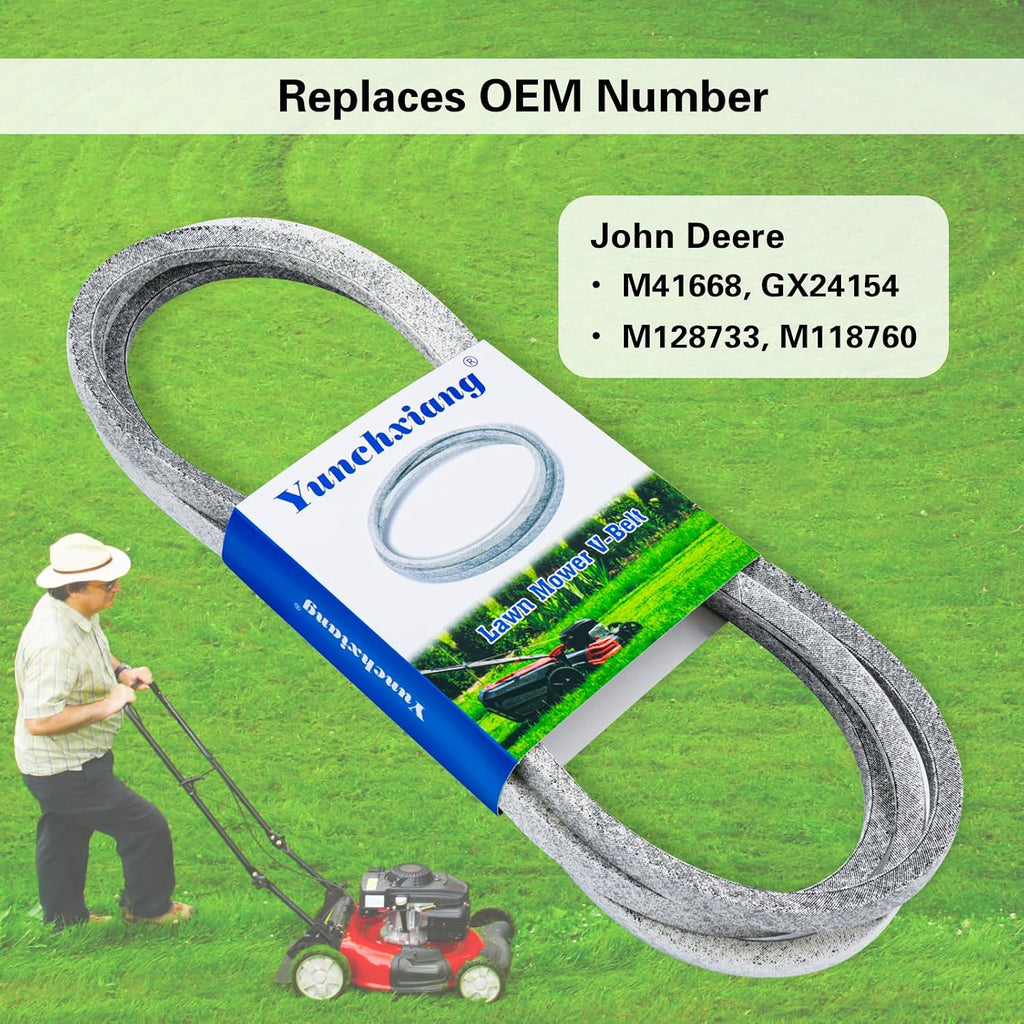 GX24154 Drive Belt Kevlar for John Deere D105, E100, X105, X106 Riding Mowers, Replaces M41668, GX24154 Drive Belt John Deere - 1/2" x 98-1/2"