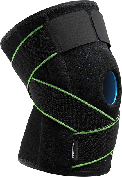 Knee Brace with Side Stabilizers & Patella Gel Pad Support | Knee brace for women, knee brace for men; helps support