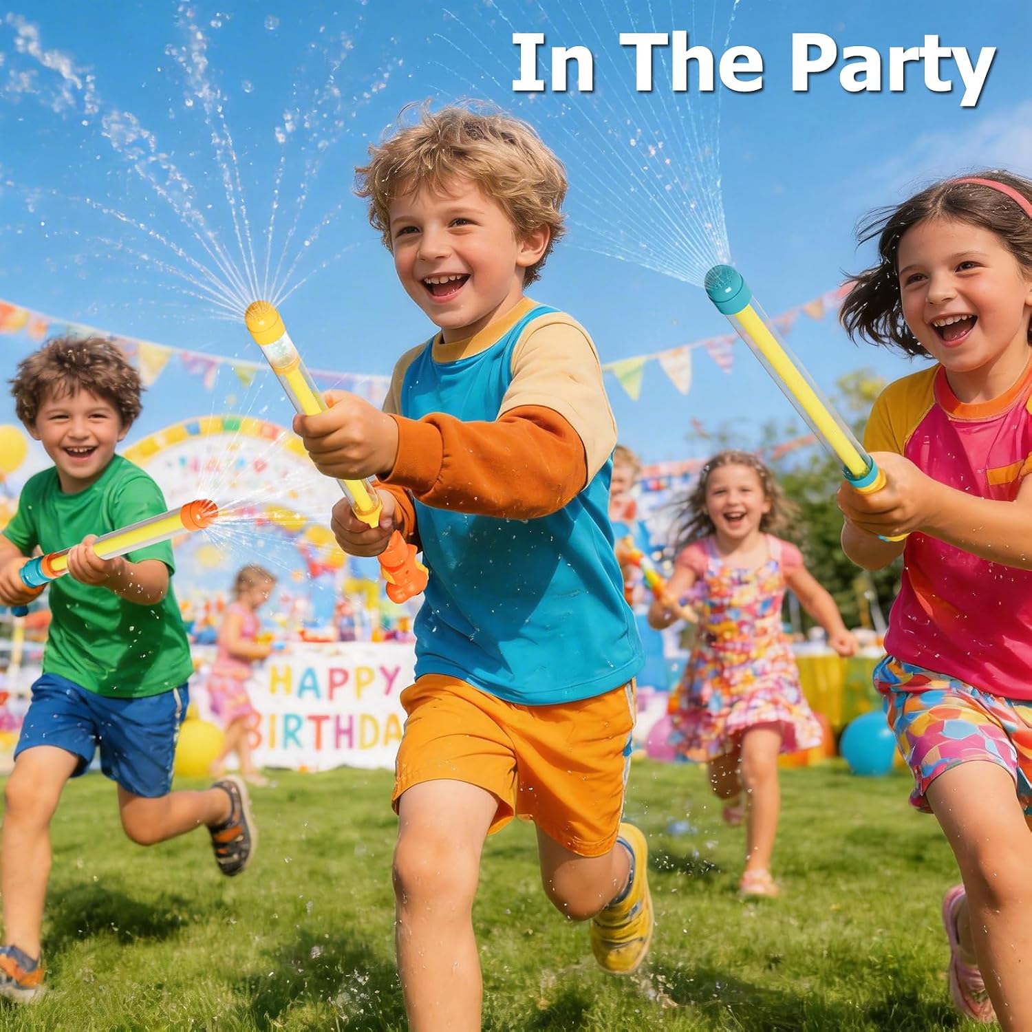 3 Pcs Firework-Shaped Spray Water Gun for Kids,Squirt Gun Umbrella-Shaped Spray for Swimming Pool Beach Summer