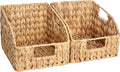 Pantry Baskets for Organizing, Wicker Basket with Built-in Handles, Handwoven Wicker Storage Baskets, Water Hyacinth