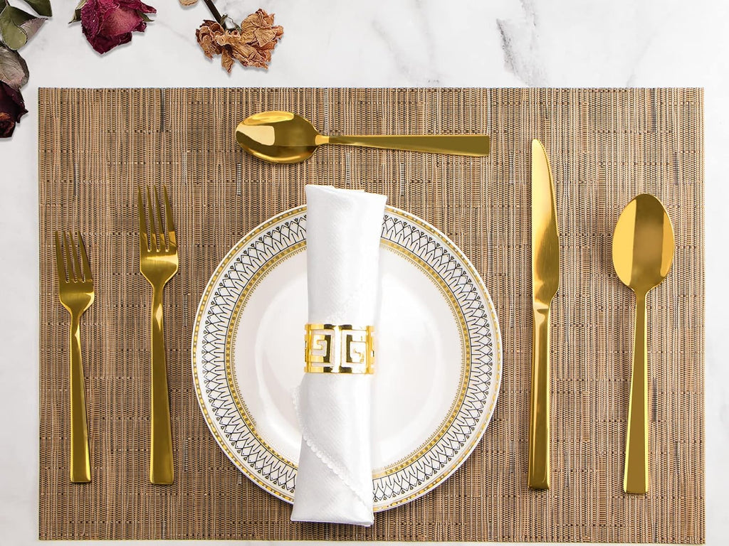 Gold Silverware Set for 8, 40 Pieces Flatware Set Stainless Steel