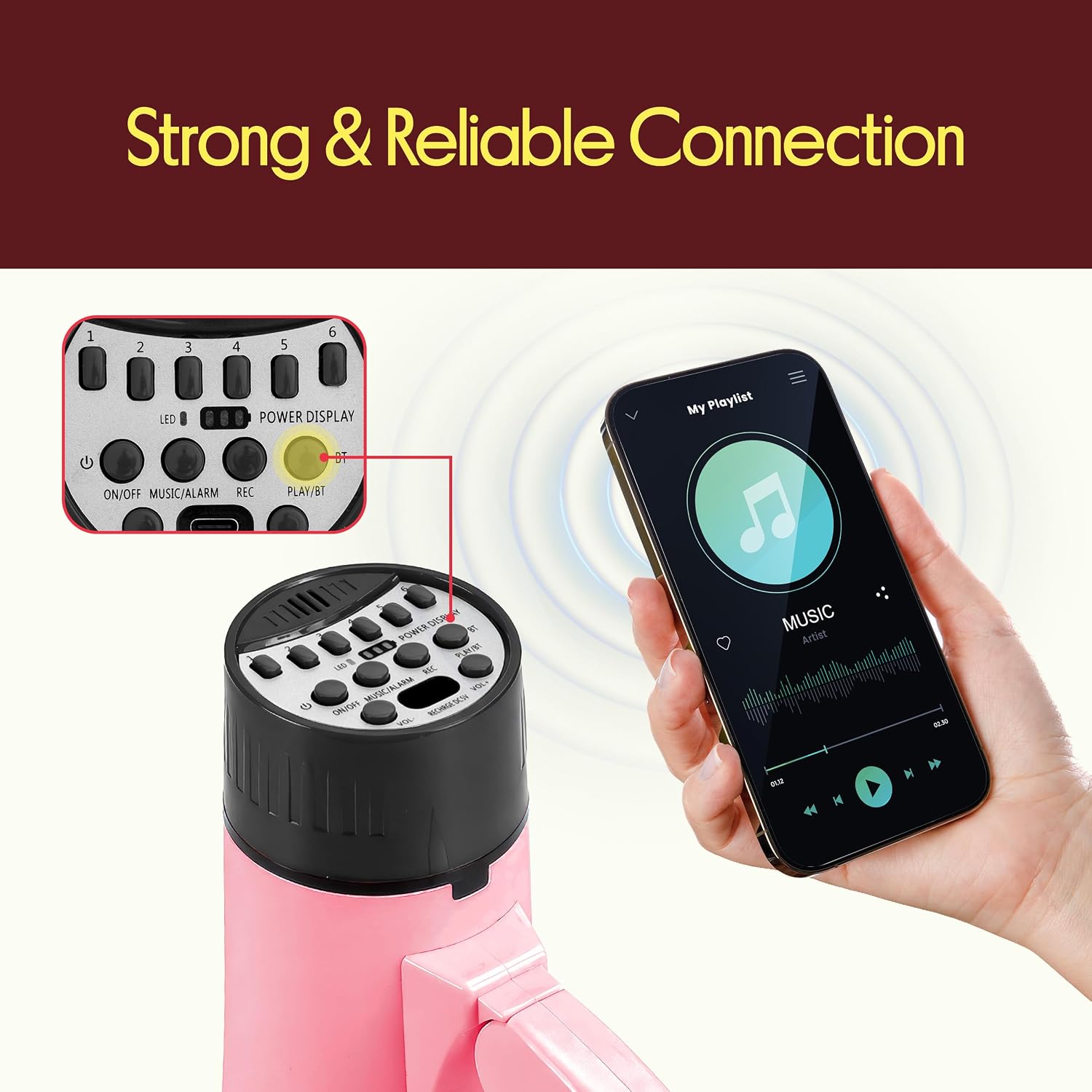 Megaphone Speaker 30W | Rechargeable Bullhorn Megaphone with Shoulder Strap, Siren, Bluetooth & Voice Changer | 1000