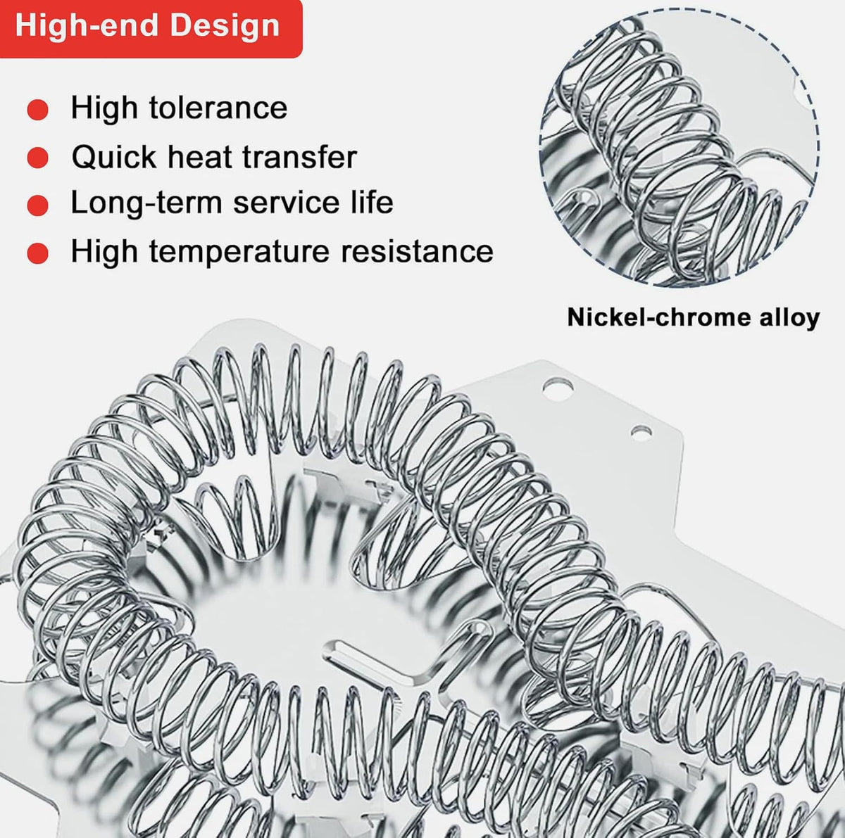 Dryer Heating Element Kit Replacement for Samsung DV448AEW/XAA-03, DV5471AEW/XAA-00, DV5471AEW/XAA-02, DV5471AEW/XAA-04, DV431AEP/XAA-01, DV203AEW/XAA-00, DV350AEP/XAA-00 models