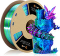 3D Printer Filament, Silk PLA Filament Tricolor, Green-Red-Blue 1kg | 1.75mm Multicolor filament, 3D Printing