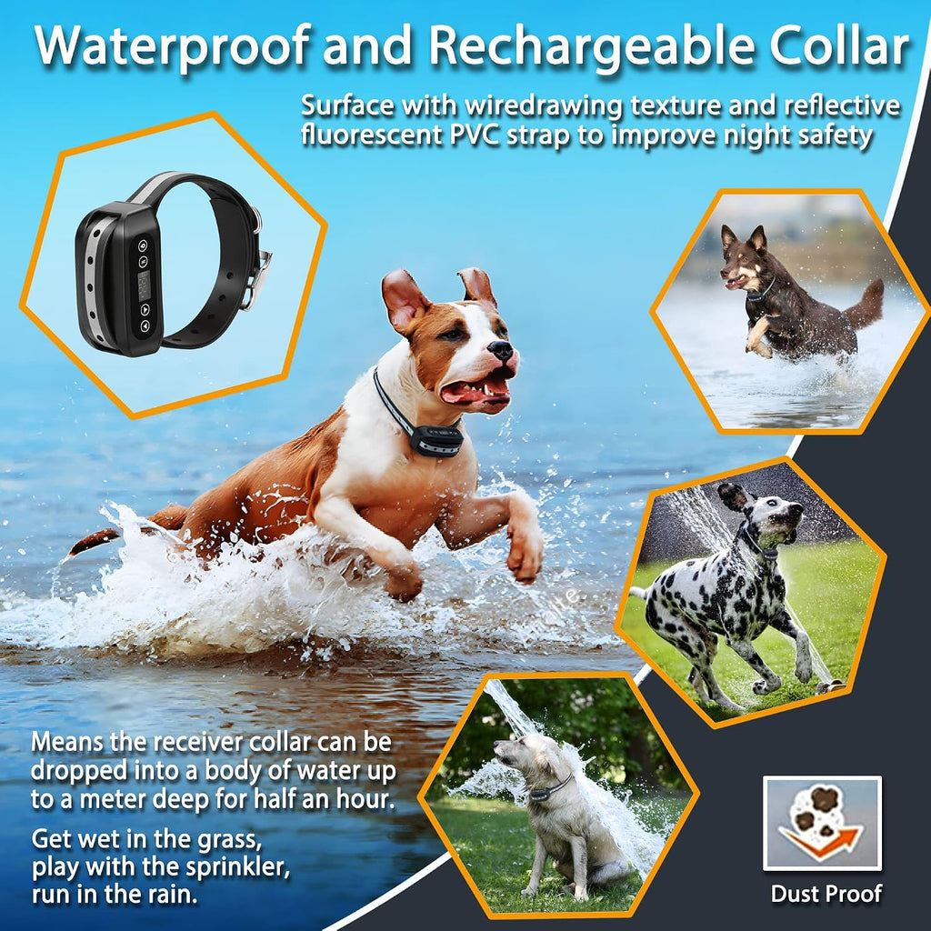 GPS Wireless Dog Fence System for 2 Dog, Electric Satellite Technology Pet Containment System by GPS Signal Boundary