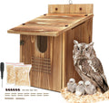 Owl Houses for Outdoors, Large Barn Owl Nesting Box, Durable Carbonized Wood for Natural Waterproofing, Assembly