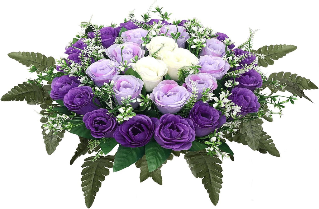 Artificial Cemetery Flowers,Silk Memorial Cake for Cemetery,Artificial Flower Centrepieces for Tables,Artificial Rose