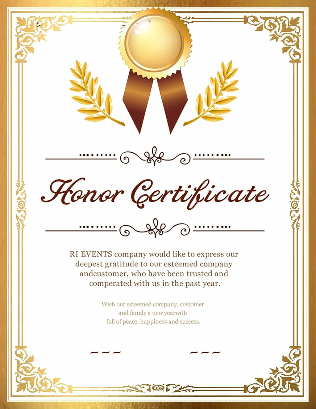 Professional Certificate Paper 8.5 x 11 for Printing, Diploma Paper, Award Certificates Paper, 80 lb, 15 Count, Gold