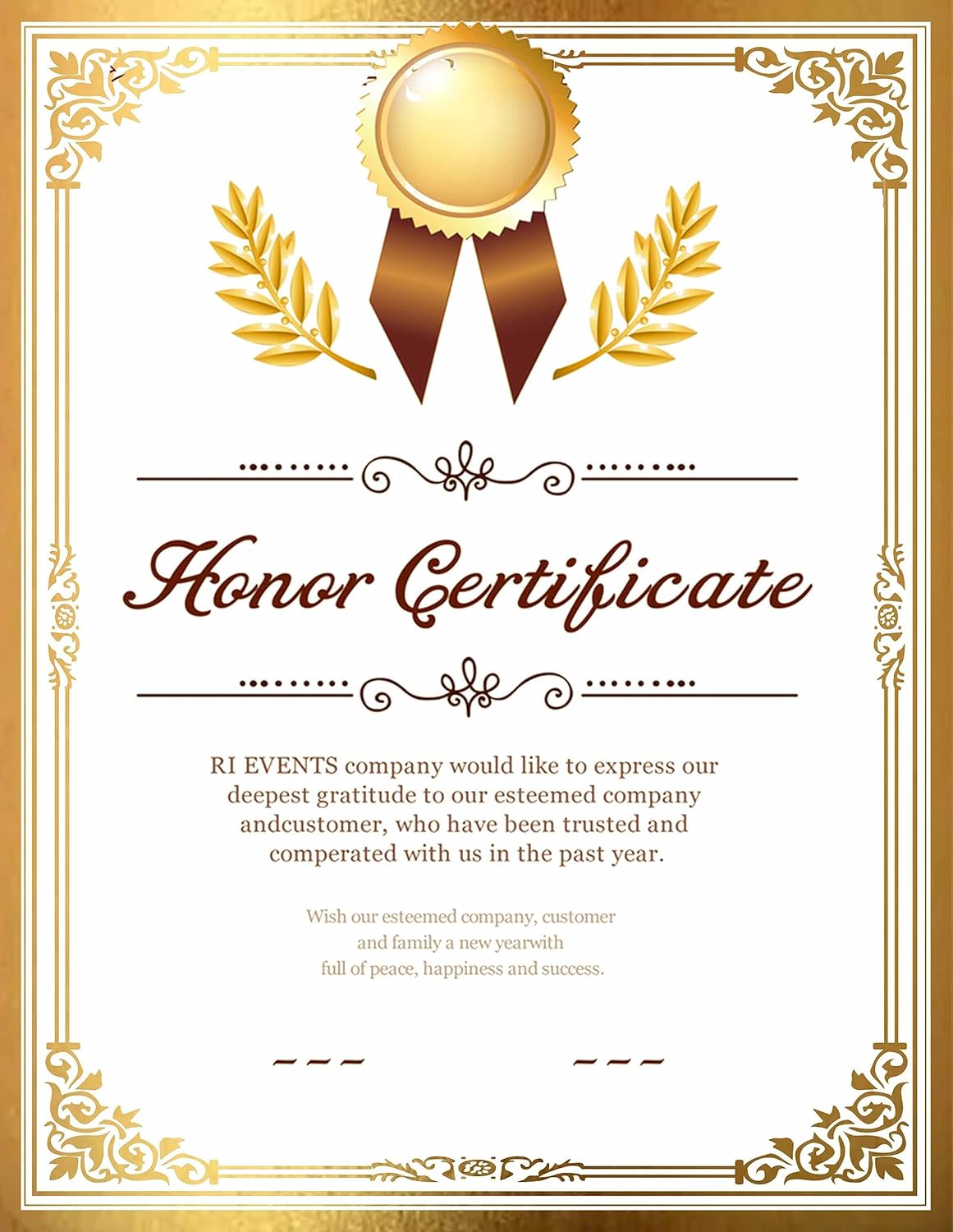 Professional Certificate Paper 8.5 x 11 for Printing, Diploma Paper, Award Certificates Paper, 80 lb, 15 Count, Gold