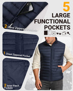 Men's Winter Puffer Vest Outerwear Lightweight Insulated