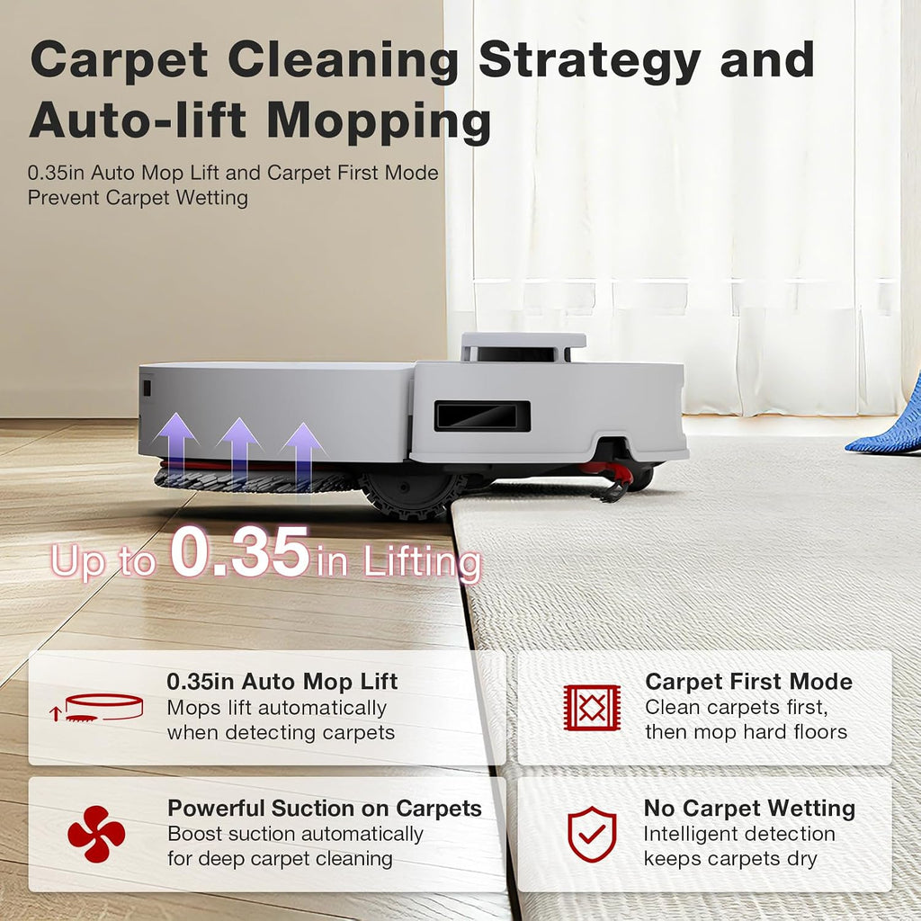 by ECOVACS M12 PRO Gen2 Robot Vacuum and Mop, 25000Pa Suction | ZeroTangle 3.0, LDS Laser Navigation, Auto Mop Pads