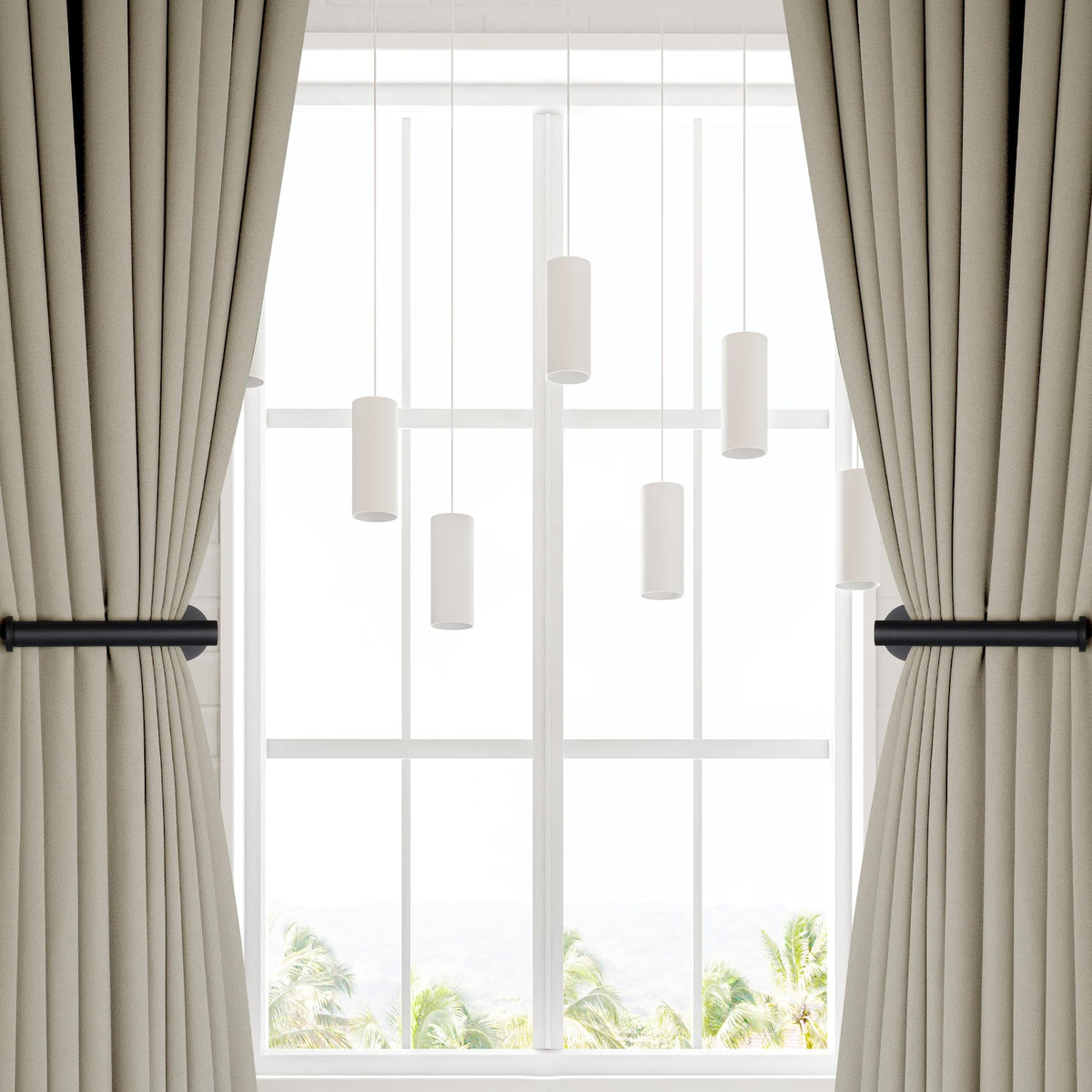 2 Pcs Adhesive Curtain Holdbacks, Screw-in Curtain Tiebacks, Black