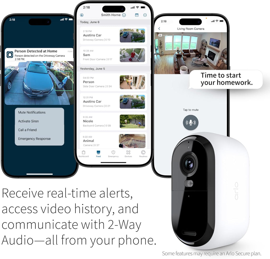Essential Security Cameras Wireless Outdoor 2K (2nd Gen, 2023 Release) - Battery Power, Person Recognition, Package
