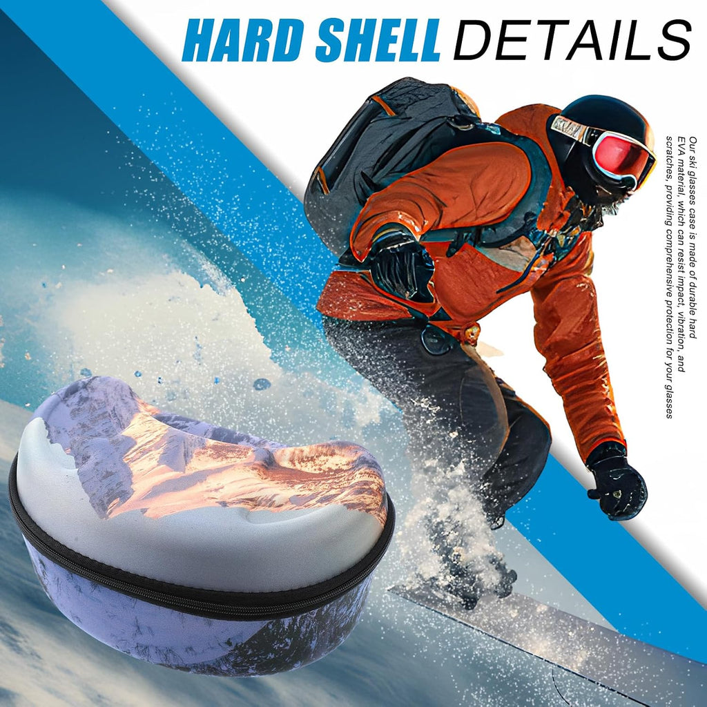 2 Pcs Ski Snow Goggle Case Large Goggle Cases Hard Shell Swim Sunglasses Hard Boxes Large Protective Hardcover